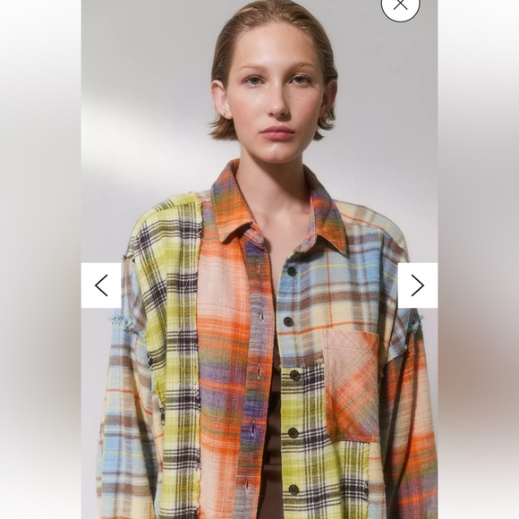 BDG Tops - Urban Outfitters 
BDG Red, yellow and Blue Patchwork Plaid Shirt XS